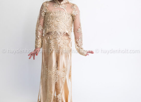 Gold Ao Dai Cynthia Bui Collection